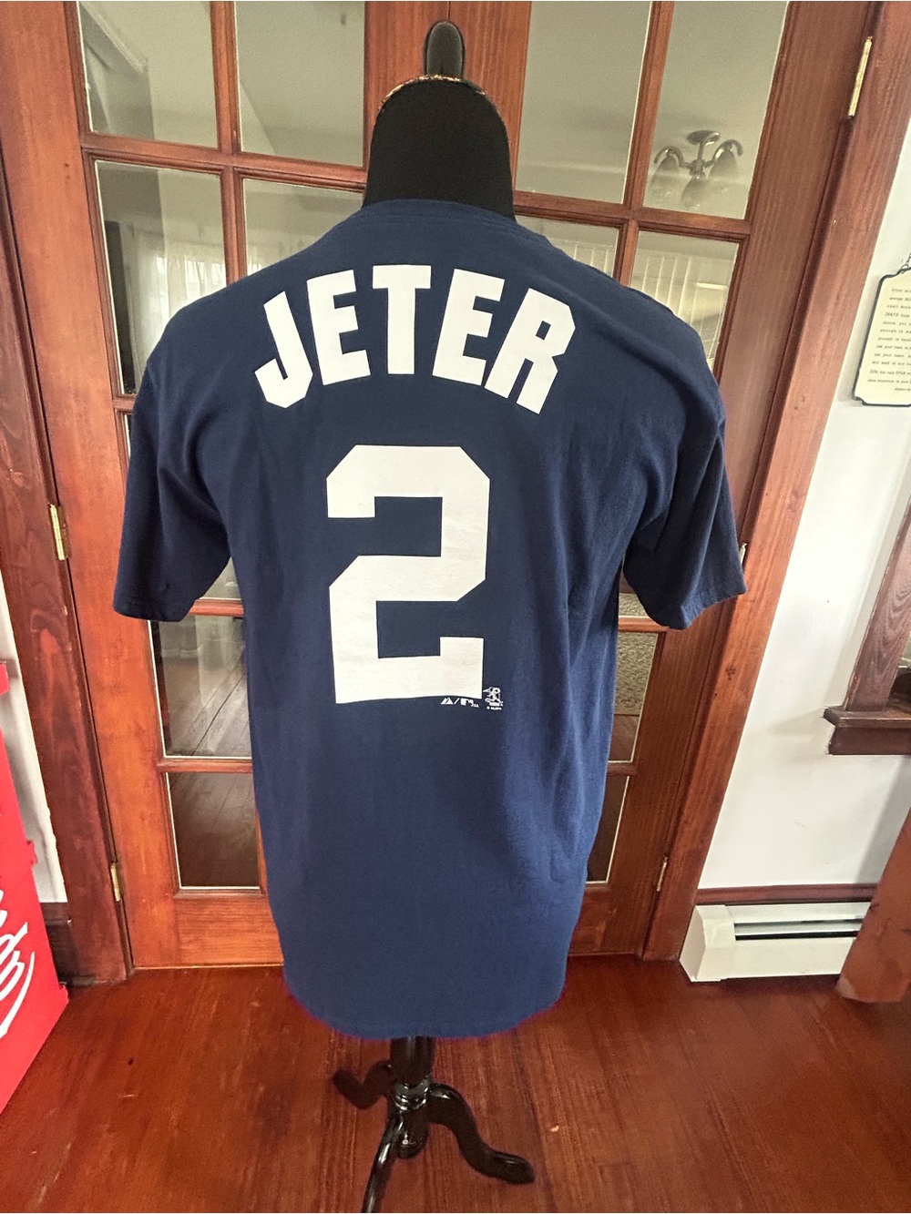 New York #2 Majestic Yankees Derek Jeter T Shirt Medium